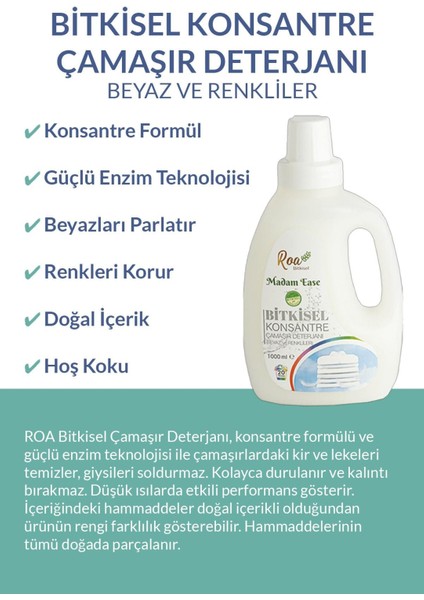 Konsantre Çamaşır Deterjanı Beyaz Ve Renkliler 1000ml modelleri