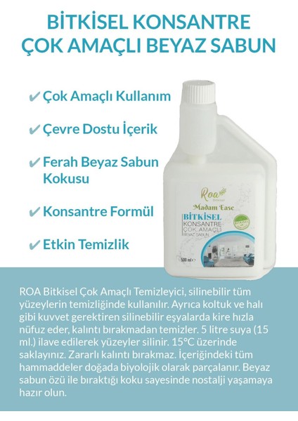 Konsantre Çok Amaçlı Beyaz Sabun 500ml modelleri