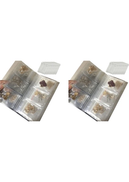 Хранение Продукции,2x Pvc Şeffaf Takı Anti Oksidasyon Fermuarlı Çanta, Takı Küpe Organizatör Depolama Kitap Çantası, Takı Saklama Kitabı (84 Hücre) (Yurt Dışından)