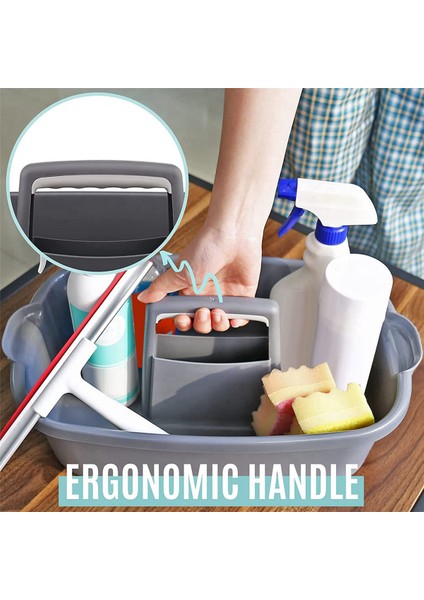 Хранение Продукции,2x Plastik Saklama Sepeti Taşınabilir Duş Caddy Tote Organizatör Sepeti Banyo, Yatak Odası, Koyu Gri Için Saplı (Yurt Dışından) fiyatları