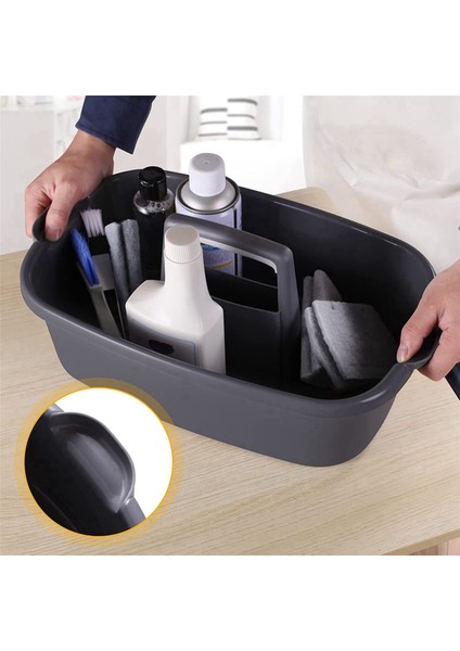 Хранение Продукции,2x Plastik Saklama Sepeti Taşınabilir Duş Caddy Tote Organizatör Sepeti Banyo, Yatak Odası, Koyu Gri Için Saplı (Yurt Dışından) indirimleri