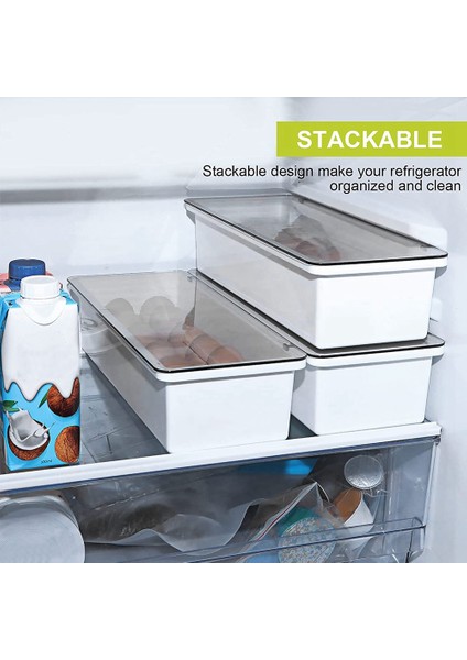 Хранение Продукции,buzdolabı Için 2 Paket Yumurta Tutucu, 12 Izgaralı Plastik Yumurta Saklama Kabı, Kapaklı Buzdolabı Organizatör Kutuları (Yurt Dışından)