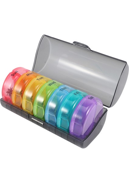 Хранение Продукции,günlük Ilaç Organizatörü (Günde Iki Kez) - Haftalık Am/pm Hap Kutusu, Yuvarlak Ilaç Organizatörü, 7 Günlük Hap Kabı (Gri Kutu) (Yurt Dışından)