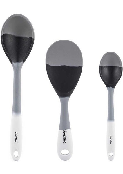 Gri Renk Tonlu 3lü Silikon Kaşık Seti