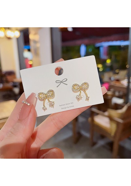 MOONRIVER925 Gümüş Iğne Kore Tarzı Moda Inci Küpeler Niş Tasarım Içi Boş Kelebek Tatlı Pembe Çok Yönlü Küpe (Yurt Dışından)