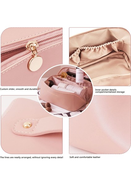 ,büyük Kapasiteli Taşınabilir Kız Makyaj Çantası Kadın Kozmetik Çantası Tuvalet Organizatör Kadın Depolama Makyaj Kılıfları Kahverengi (Yurt Dışından)