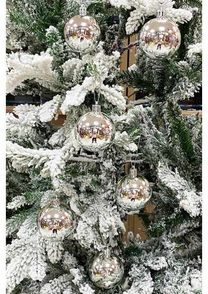 Yılbaşı Ağacı Topu Parlak Orta Boy 6 cm 6 Adet modelleri