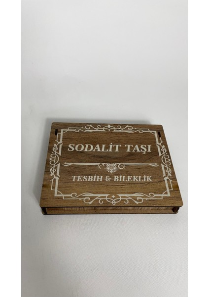 Özel Ahşap Kutulu Sitrin Taşı Tesbih Bileklik Set Doğal Taş