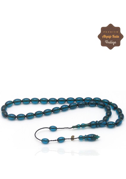 Koyu Mavi Arpa Kesim Özel Sistem Ateş Kehribar Tesbih 201023416