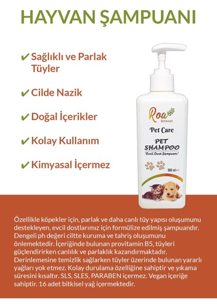 Şampuan Evcil Dostlara 500 ml modelleri