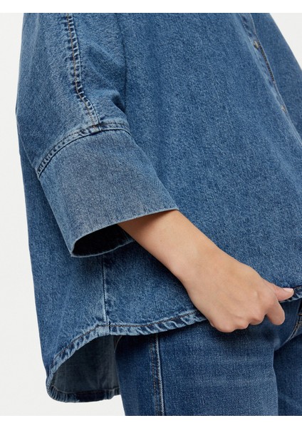 Kadın Oversize Uzun Kot Gömlek - 15332126 modelleri