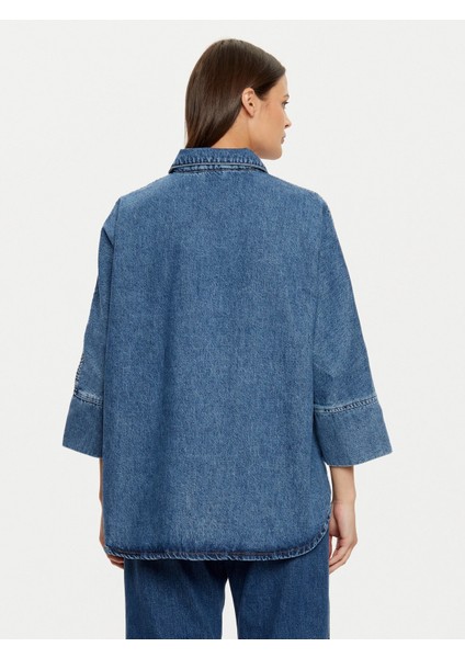 Kadın Oversize Uzun Kot Gömlek - 15332126