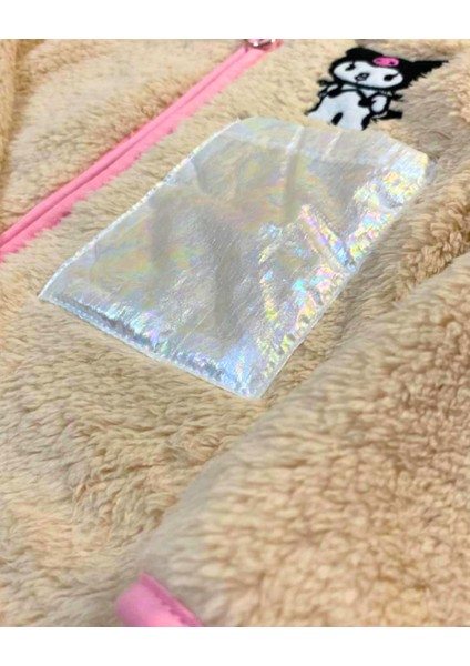 Fermuarlı Kapüşonlu Peluş Polar Baskılı Kız Çocuk Mont (S.kahve) fırsatları