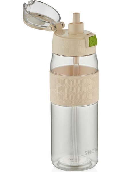 Çocuk Su Matarası Tritan Pipetli Krem 800ML