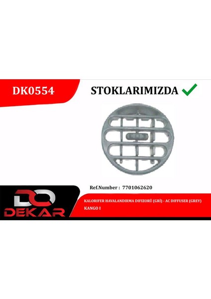 Kalorifer Havalandirma Difizor Gri Kango I 12