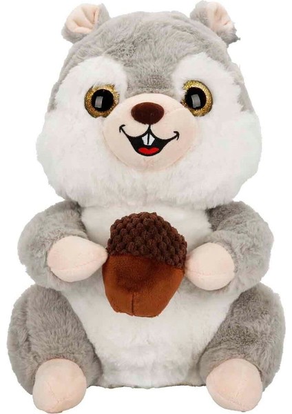 Peluş Sincap Fındık Tutan Sincap 30 cm - Uyku ve Oyun Arkadaşı Peluş Oyuncak