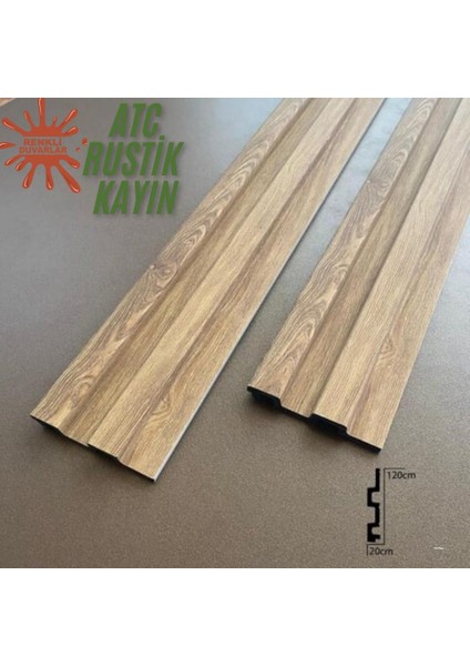 Atc Rustik Kayın Model 11CM x 290CM 1 Adet Ev Ofis Konut Dekoratif Pvc Lambiri Duvar Kağıdı Paneli