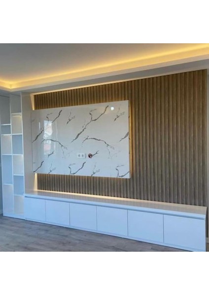 Atc Rustik Kayın Model 11CM x 290CM 1 Adet Ev Ofis Konut Dekoratif Pvc Lambiri Duvar Kağıdı Paneli