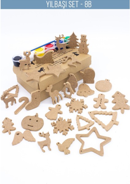 Yılbaşı Süsü Yılbaşı Boyama Seti 30 Adet Boyama Objesi.yılbaşı Dekoru. Yılbaşı Ağacı Süsleri.