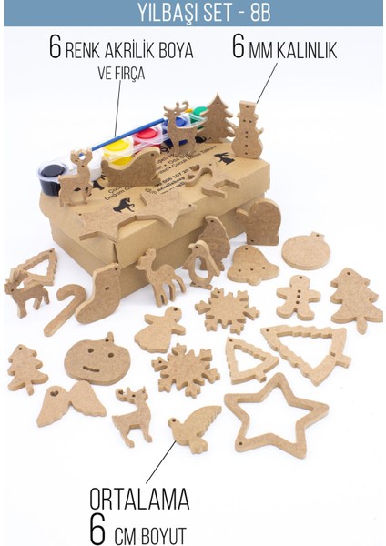 Yılbaşı Süsü Yılbaşı Boyama Seti 30 Adet Boyama Objesi.yılbaşı Dekoru. Yılbaşı Ağacı Süsleri. fiyatları