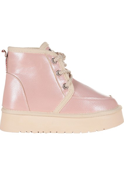 Buck Cilt Bağcıklı Kız Çocuk Bot Ayakkabı Pudra fırsatları