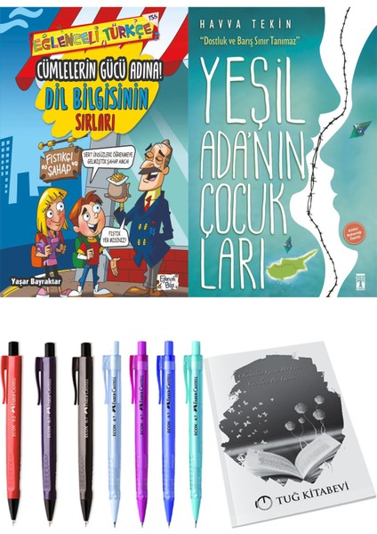 Yeşil Adanın Çocukları ve Cümlelerin Gücü Adına! Dil Bilgisinin Sırları 2'li Set - Kalem