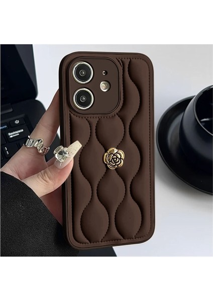 Apple iPhone 11 Uyumlu Kılıf Zebana Camellia Deri Kılıf Kahverengi