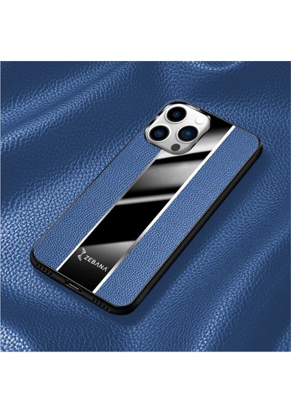 Apple iPhone 14 Pro Max Uyumlu Kılıf Premium Deri Kılıf Mavi modelleri