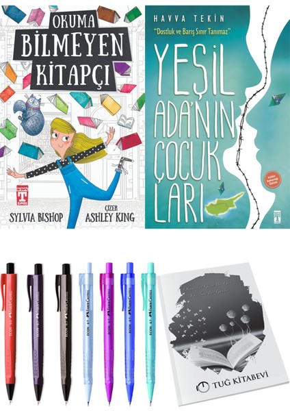 Yeşil Adanın Çocukları ve Okuma Bilmeyen Kitapçı 2'li Set - Kalem