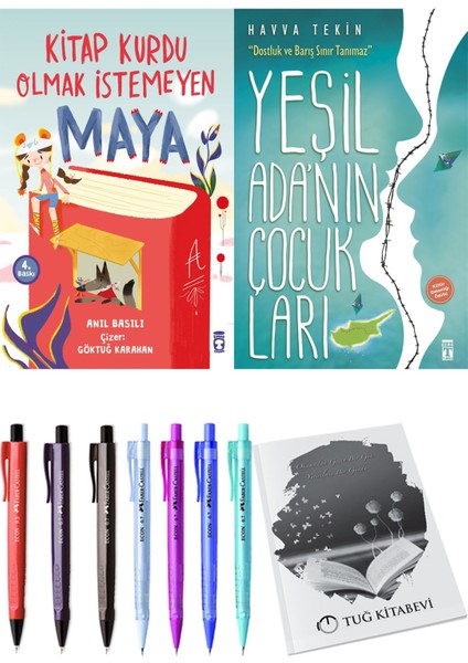 Yeşil Adanın Çocukları ve Kitap Kurdu Olmak İstemeyen Maya 2'li Set - Kalem