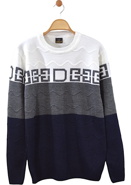 Akrilik Triko Desenli Erkek Kazak-02