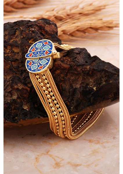 Anadolu Motifli Gümüş Altın Kaplama Midyat Hasırı Mineli Akıtma Bileklik 4716 modelleri