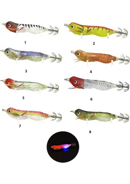 3016 Işıklı Kalamar Zokası 8cm Fukado Squid 07