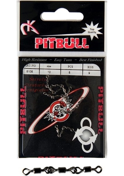 Pitbull 5105 3 Zincir Fırdöndü 5'li Paket Black Nikel 14