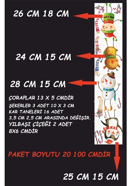Yılbaşı Penguen Kardan Adam ve Arkadaşları Kar Tanesi Yeniyıl Sticker Christmas