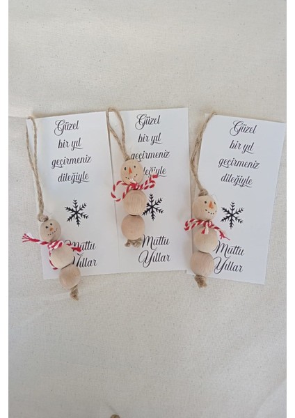 5'li Jelatinli Paketli - Mutlu Yıllar Kartlı Kardan Adam Süs - Yılbaşı Hediyesi - Yılbaşı Süsü fiyatları