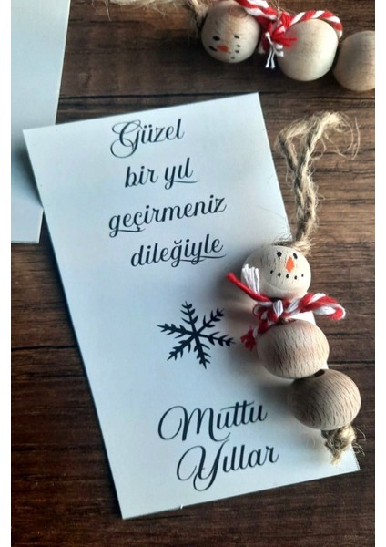 5'li Jelatinli Paketli - Mutlu Yıllar Kartlı Kardan Adam Süs - Yılbaşı Hediyesi - Yılbaşı Süsü modelleri