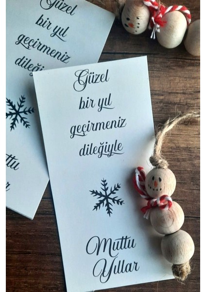 5'li Jelatinli Paketli - Mutlu Yıllar Kartlı Kardan Adam Süs - Yılbaşı Hediyesi - Yılbaşı Süsü indirimleri