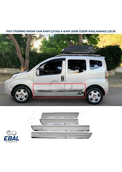 Peugeot Bipper Krom Yan Kapı Çıtası 4 Prç. 2008-2015 P. Çelik