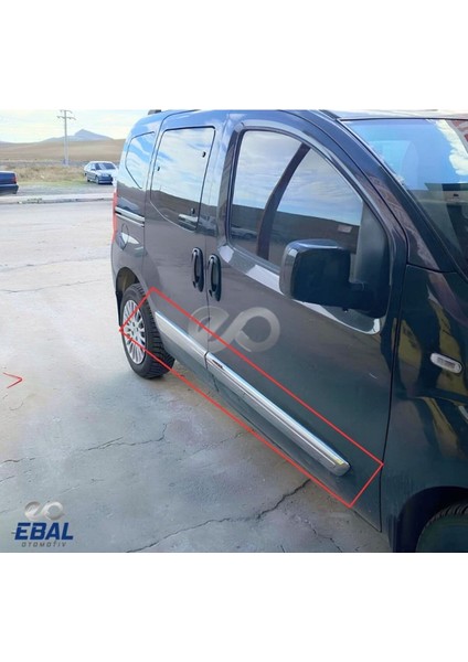 Peugeot Bipper Krom Yan Kapı Çıtası 4 Prç. 2008-2015 P. Çelik