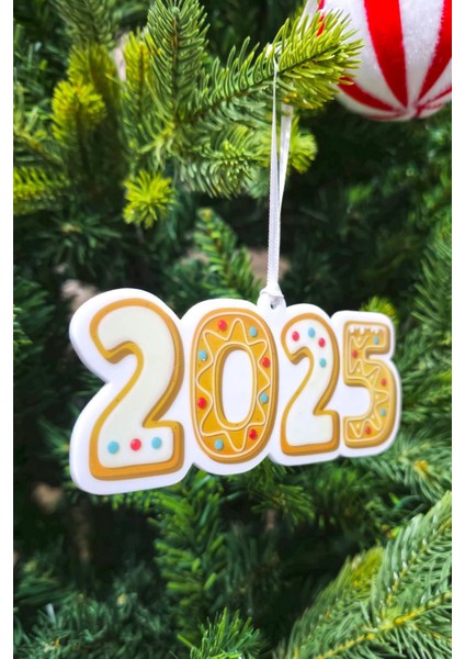 Yılbaşı Ağacı Süsü Kurabiye 2025 Yazılı