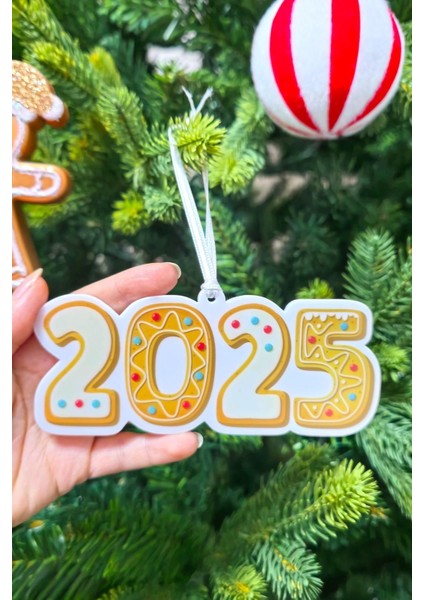 Yılbaşı Ağacı Süsü Kurabiye 2025 Yazılı