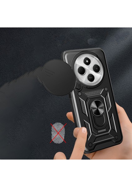 Xiaomi Redmi 14C Kılıf Ultra Korumalı Yüzüklü Manyetik Kamera Korumalı Sürgülü Vega
