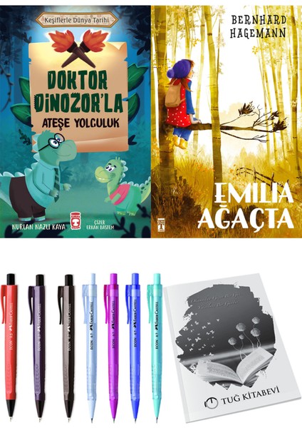 Emilia Ağaçta ve Doktor Dinozor'la Ateşe Yolculuk 2'li Set - Kalem