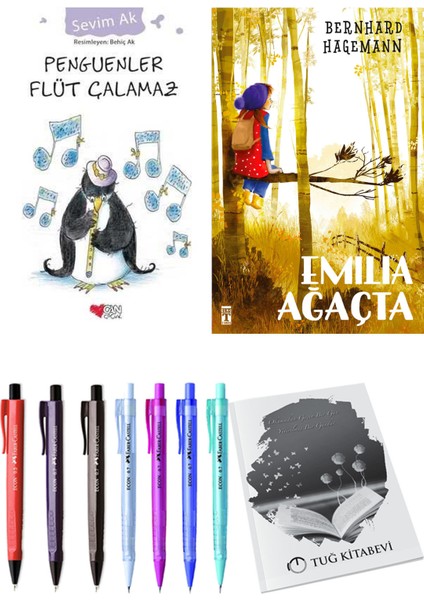 Emilia Ağaçta ve Penguenler Flüt Çalamaz 2'li Set - Kalem