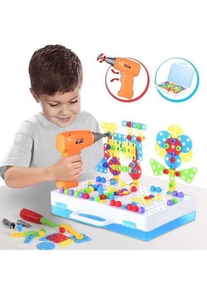 Matkaplı 3D Yaratıcı Tamir Seti Puzzle Eğitici 340 Parça I Duyusal Gelişim I Motor Beceresi