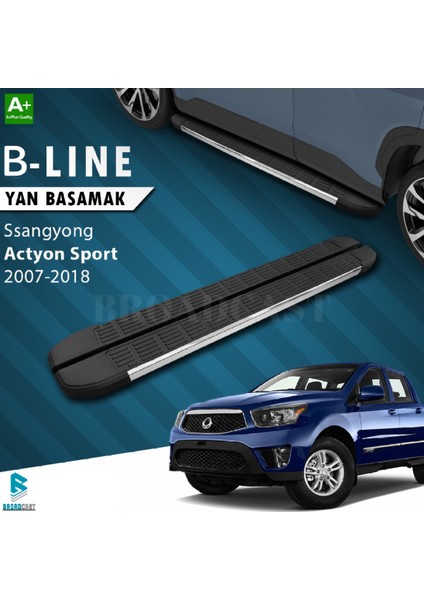 Ssangyong Actyon Sport B-Line Krom Yan Basamak 2007-2018 Arası Uyumlu