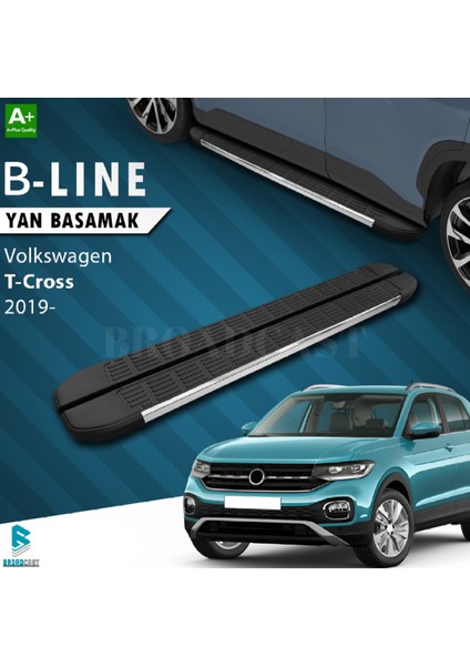 Volkswagen T-Cross B-Line Krom Yan Basamak 2019-SONRASI Uyumlu