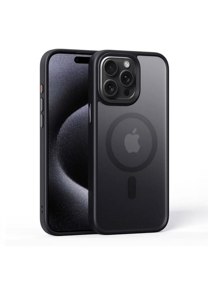 Apple iPhone 14 Pro Max Uyumlu Kılıf Zebana Fros Silikon Kılıf (Kablosuz Şarj Destekli) Siyah