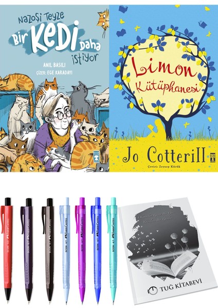 Limon Kütüphanesi ve Nazoşi Teyze Bir Kedi Daha İstiyor 2'li Set - Kalem